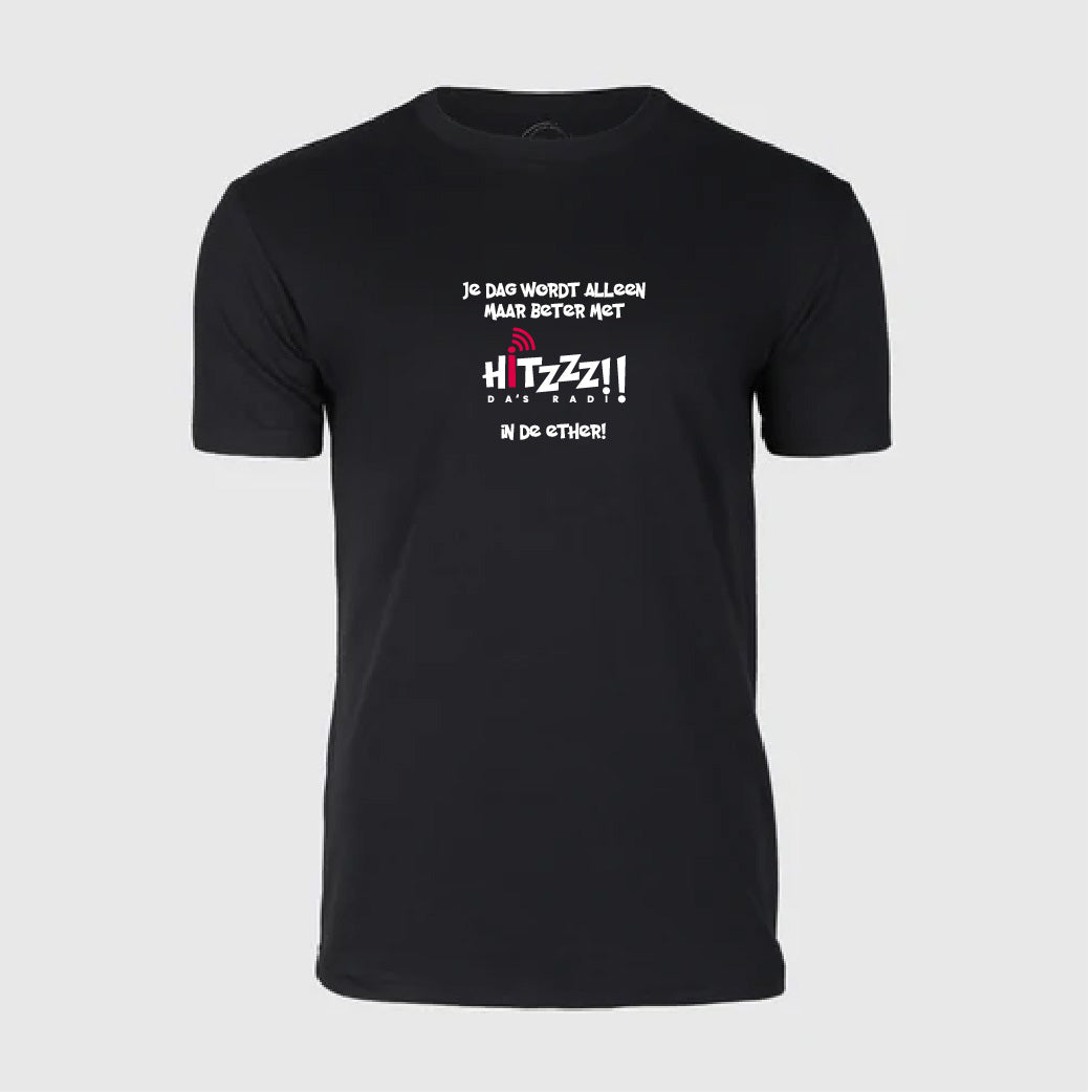 T-shirt met korte mouwen spreuk Zwart (HITZZZ!!)